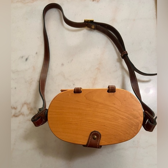 Rare Longaberger Hand Woven With Leather Strap And Trim Basket Purse Signed 2001 - Picture 10 of 14